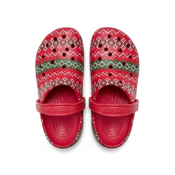 Crocs Baya Holiday Graphic Clog Red‎ Fair Isle Size M10 W12 Christmas Gift NWT - Picture 7 of 12